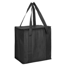 Load image into Gallery viewer, black zipped lid custom printed promotional cooler bags