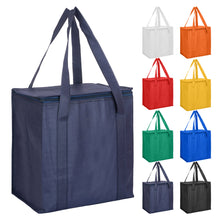 Load image into Gallery viewer, Custom Printed Non Woven Cooler Bag with Zipped Lid with Logo