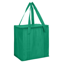 Load image into Gallery viewer, green zipped lid custom printed promotional cooler bags