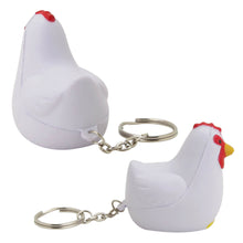Load image into Gallery viewer, white rooster premium custom printed promotional stress key rings