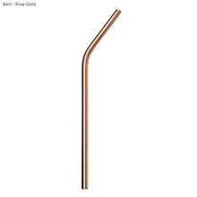 Load image into Gallery viewer, rose gold eco friendly custom printed promotional reusable straws