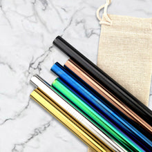 Load image into Gallery viewer, Custom Printed Stainless Steel Straw with Logo