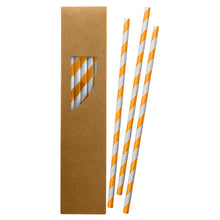 Load image into Gallery viewer, orange eco friendly custom printed promotional reusable straws