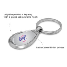 Load image into Gallery viewer, Custom Printed Drop Metal Key Rings with Logo