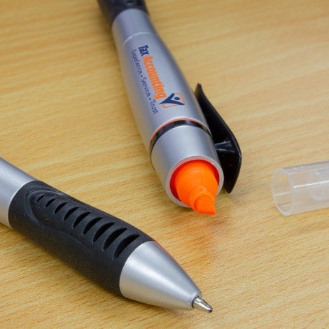 Custom Printed Duo Pen with Highlighter Logo