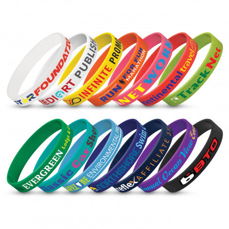 Custom Printed Silicone Wrist Band - Indent with Logo