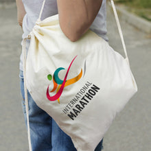 Load image into Gallery viewer, Custom Printed Cotton Drawstrings Backpacks with Logo
