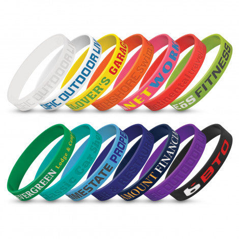 Custom Printed Silicone Wrist Band - Debossed with Logo