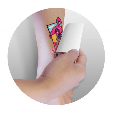 Custom Printed Temporary Tattoo Glitter - 51mm x 76mm with Logo