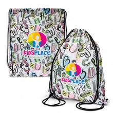 Load image into Gallery viewer, custom printed drawstring backpack
