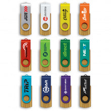 Load image into Gallery viewer, Custom Printed Helix 4GB Bamboo Flash Drive with Logo
