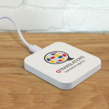 Load image into Gallery viewer, Custom Printed Vector Wireless Charger - Square with Logo
