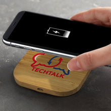 Load image into Gallery viewer, Custom Printed Vita Bamboo Wireless Charger - Square with Logo
