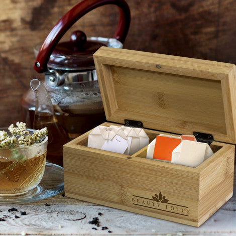 Custom Printed Bamboo Tea Box with Logo