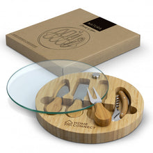 Load image into Gallery viewer, Glass &amp; Bamboo Cheese Board
