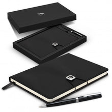 Load image into Gallery viewer, Custom Printed Pierre Cardin Biarritz Notebook and Pen Gift Set with Logo
