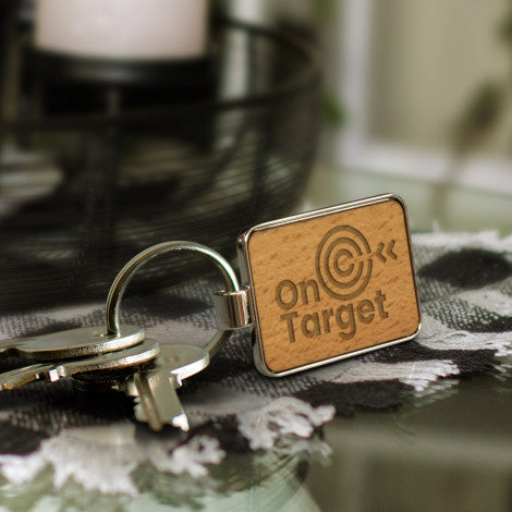 Custom Printed Santo Key Ring - Rectangle with Logo