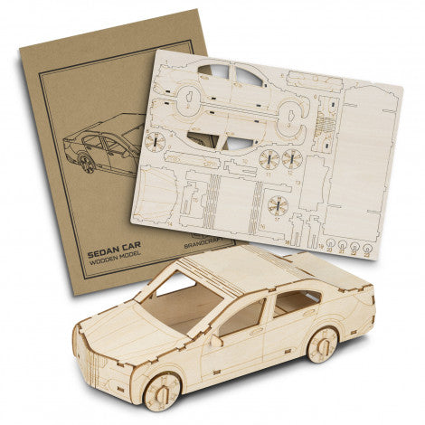 Custom Printed BRANDCRAFT Sedan Car Wooden Model with Logo