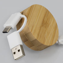 Load image into Gallery viewer, Bamboo Retractable Charging Cable

