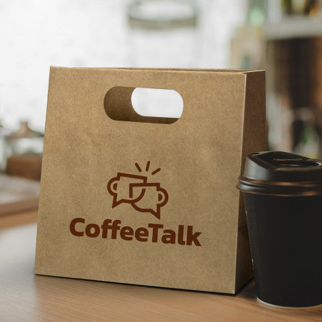 Custom Printed Medium Die Cut Paper Bag Landscape with Logo