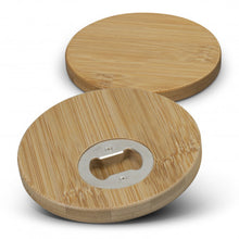 Load image into Gallery viewer, Bamboo Bottle Opener Coaster Set of 2 - Round
