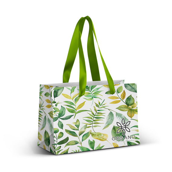 Custom printed Small Ribbon Handle Paper Bag - Full Colour with logo