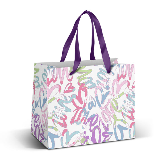 Custom printed Medium Ribbon Handle Paper Bag - Full Colour with logo