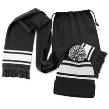 Load image into Gallery viewer, Commodore Scarf and Beanie with Pom Pom Set
