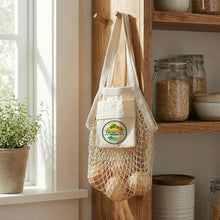 Load image into Gallery viewer, Custom printed promotional Cotton Mesh Foldaway Tote Bag - Small 
