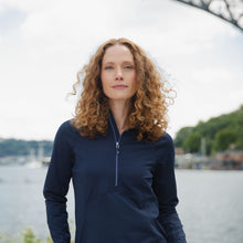 Load image into Gallery viewer, Custom printed promotional Cutter &amp; Buck Adapt Womens Half Zip
