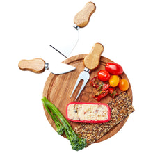 Load image into Gallery viewer, custom printed cheese board &amp; knife set
