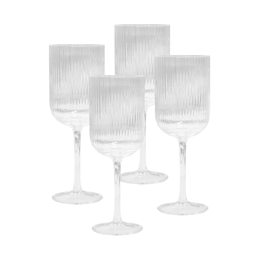 Custom Printed Ivy Ribbed Wine Glasses with Logo