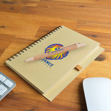 Load image into Gallery viewer, Custom Printed Savannah Notebook / Eco Matador Pen with Logo
