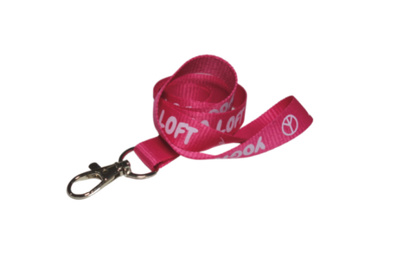 Custom Printed Lanyard 15mm Screen Printed Carabiner Clip with Logo