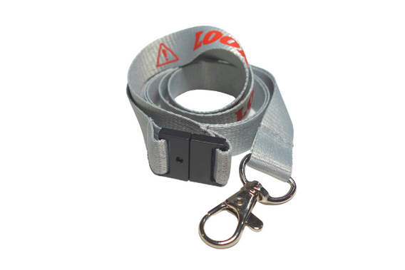 Custom Printed Lanyard 15mm Screen Printed Carabiner Clip & Breakaway with Logo
