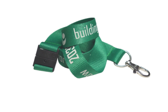 Custom Printed Lanyard 20mm Screen Printed Carabiner Clip & Breakaway with Logo