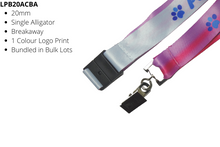 Load image into Gallery viewer, Lanyard 20mm Budget Full Colour Alligator Clip &amp; Breakaway
