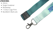 Load image into Gallery viewer, Lanyard 20mm Budget Full Colour Carabiner Clip &amp; Breakaway
