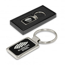 Load image into Gallery viewer, black custom printed promotional metal keyring for corporate gift 
