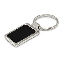 Load image into Gallery viewer, black custom printed promotional metal keyring for corporate gift
