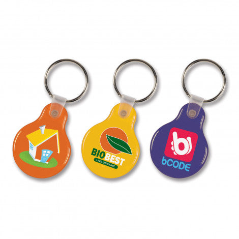 Custom Printed Flexi Resin Key Rings Round with Logo