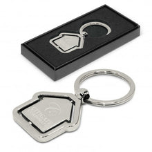 Load image into Gallery viewer, Custom Printed Spinning House Metal Key Ring with Logo
