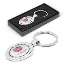 Load image into Gallery viewer, Custom Printed Oval Metal Key Rings with Logo
