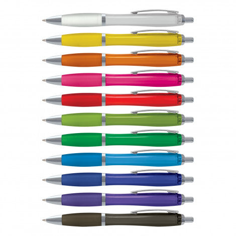 custom printed promotional pens vistro transculent barrel