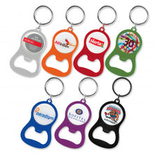 Load image into Gallery viewer, Custom Printed Chevron Bottle Opener Key Rings with Logo
