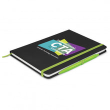 Load image into Gallery viewer, Custom Printed Omega Black Notebook with Pen with Logo
