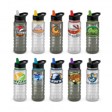 Custom Printed Triton Elite Bottle - Clear and Black with Logo