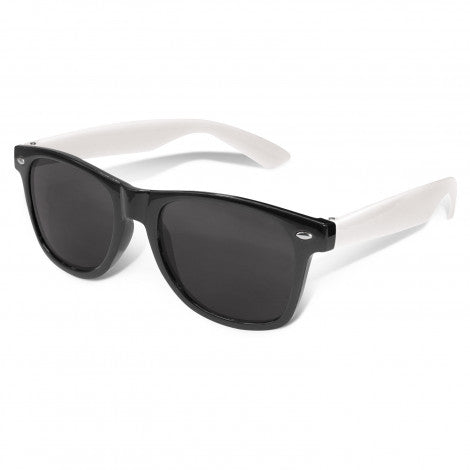 Custom Printed Malibu Premium Sunglasses - White Arms with Logo