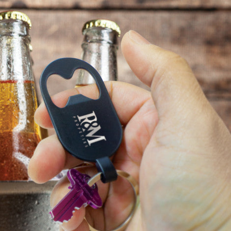 Custom Printed Brio Bottle Opener Key Ring with Logo