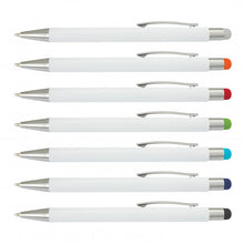 Load image into Gallery viewer, Custom Printed Lancer Stylus Pen - White Barrel with Logo
